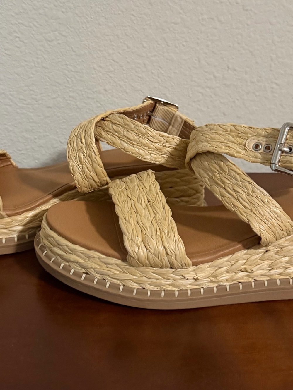 Universal Thread Natural Braided Espadrille Platform Sandals - Picture 4 of 5